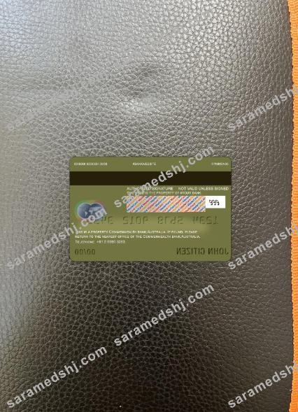 Australia Commonwealth bank master card photolook back